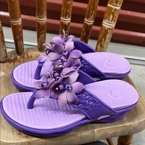 Purple Floral Women's Sandals